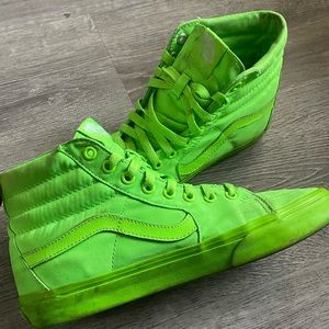 Neon green sk8-hi vans